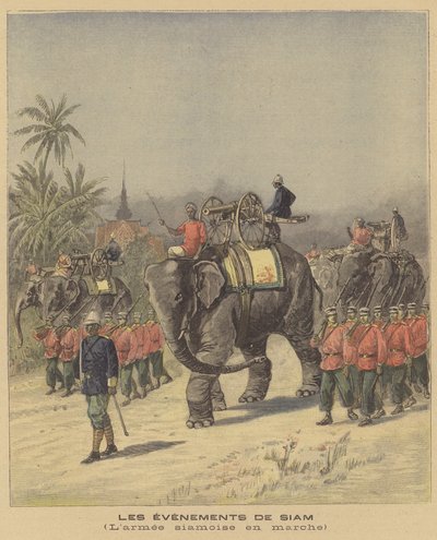 Die siamesische Armee auf dem Marsch von French School